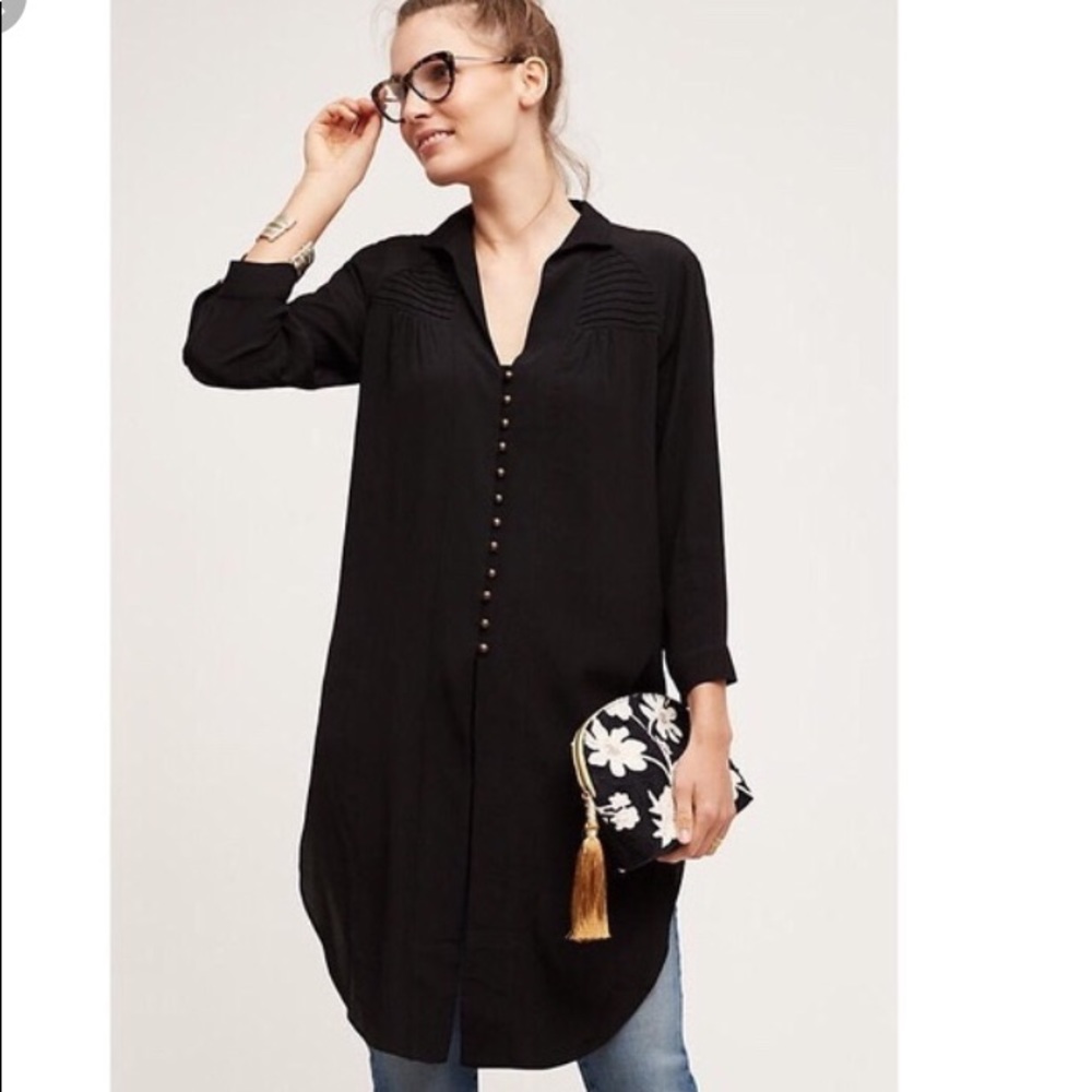 Maeve sheer tuxedo blouse from Anthropologie